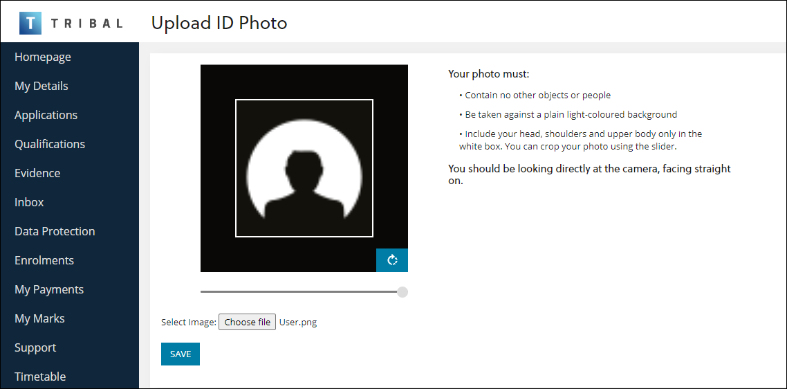 Upload ID Photo screen